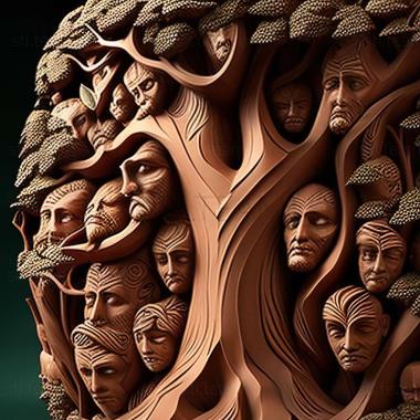 3D модель Trees a Crowd Foreof Kimori Protect the Gigantic Tre (STL)
